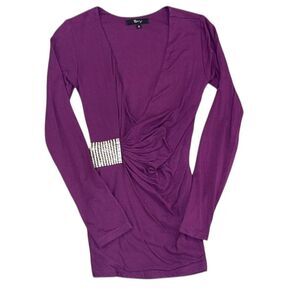 Sky Purple long sleeve top with rhinestone detail